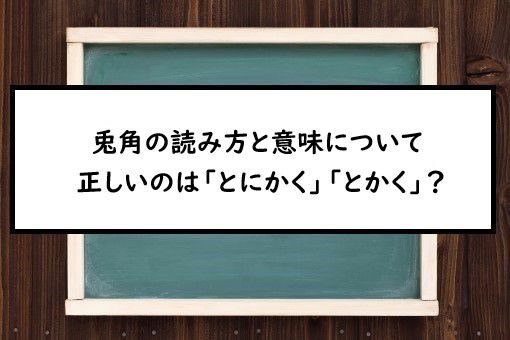 兎角の読み方と意味 とにかく と とかく 正しいのは