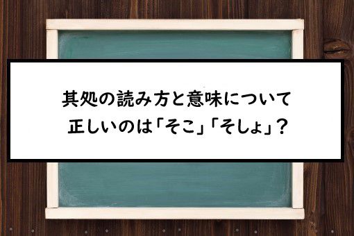 其処の読み方と意味 そこ と そしょ 正しいのは