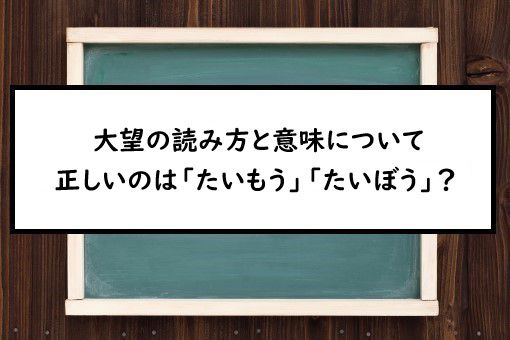 大望の読み方と意味 たいもう と たいぼう 正しいのは