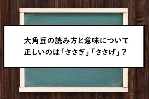 大角豆の読み方と意味 ささぎ と ささげ 正しいのは