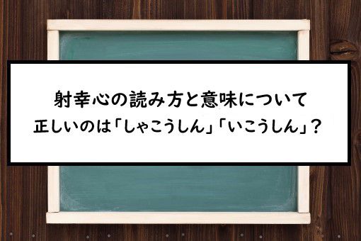 射幸心の読み方と意味 しゃこうしん と いこうしん 正しいのは
