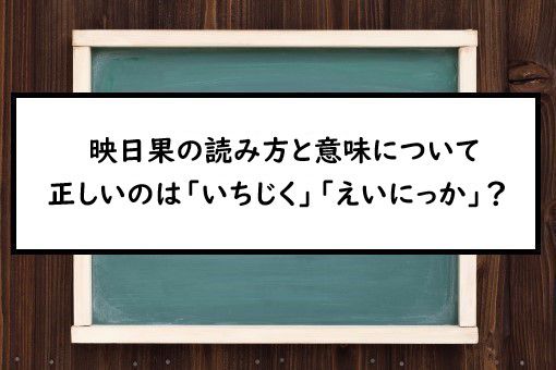 映日果の読み方と意味、「いちじく」と「えいにっか」正しいのは？