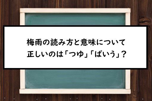 梅雨の読み方と意味 つゆ と ばいう 正しいのは