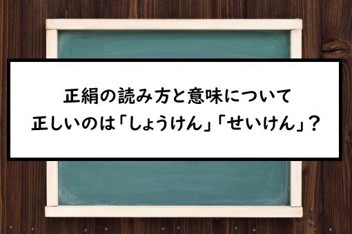 正絹の読み方と意味 しょうけん と せいけん 正しいのは