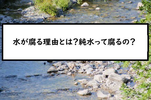 水が腐る理由とは また純水って腐るの