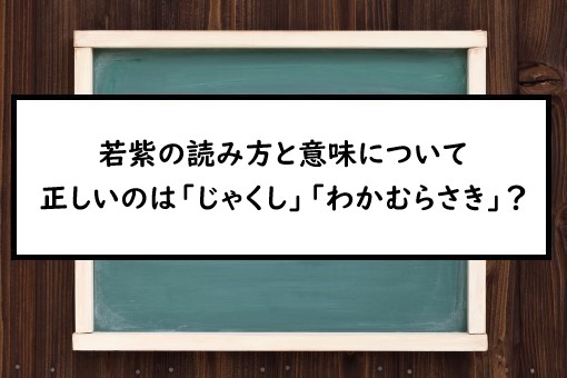 若紫の読み方と意味 じゃくし と わかむらさき 正しいのは
