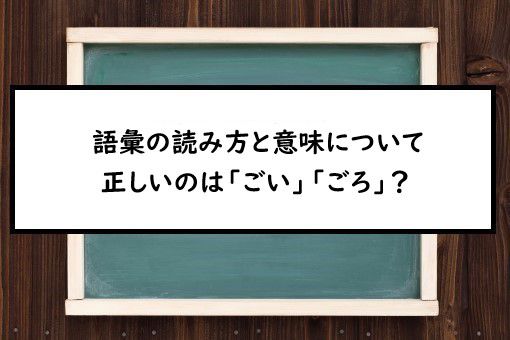 語彙の読み方と意味 ごい と ごろ 正しいのは