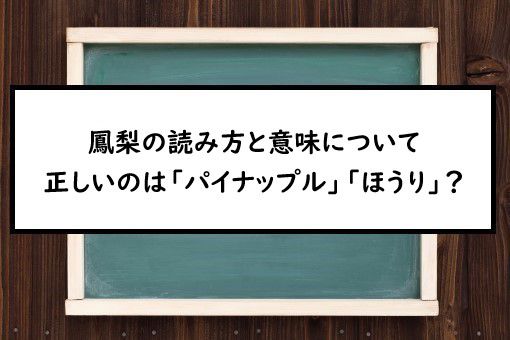 鳳梨の読み方と意味 パイナップル と ほうり 正しいのは